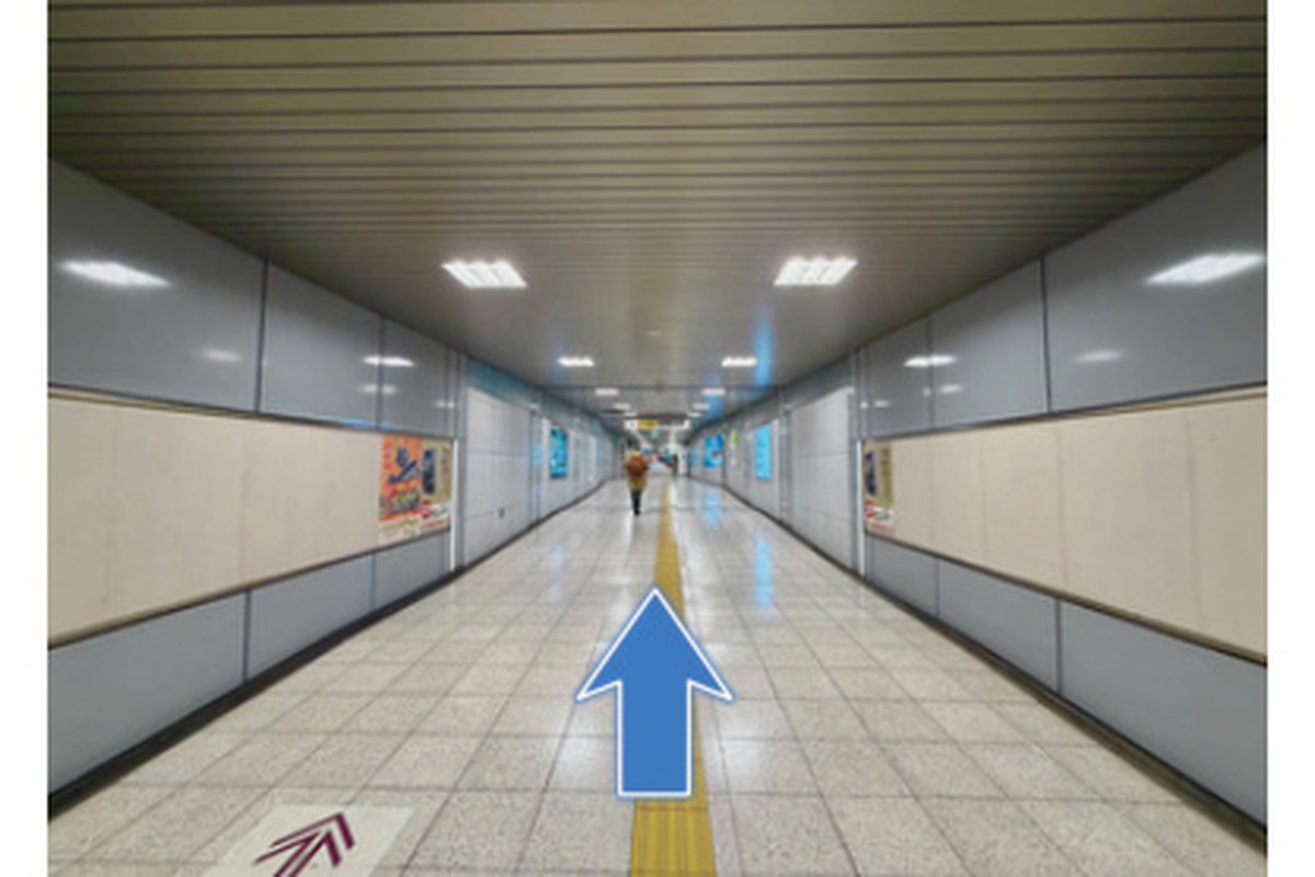 道のりに沿って、まっすぐ進みます。